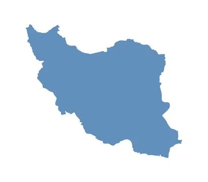 Blue Iran map isolated on white background, flat vector illustration Illustration