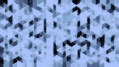 Blue iridescent triangular polygonal abstract background, 4k looping animation Stock Footage 219344650