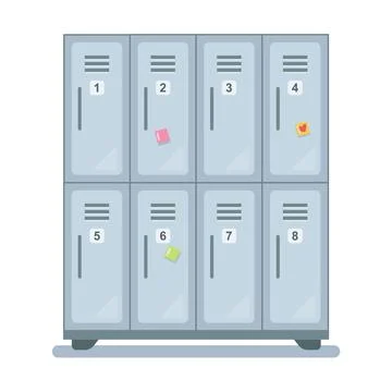 Blue iron school locker. Stock Illustration