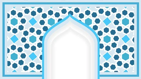 Blue Islamic Arch Pattern Stock Footage 335622596