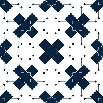 Blue islamic pattern. Oriental tartan texture. Geometric floral seamless patt Stock Illustration