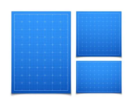 Blue isolated square grid set with shadow Stock Illustration