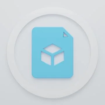 Blue Isometric cube file icon isolated on white background. Geometric cubes.. Stock Illustration