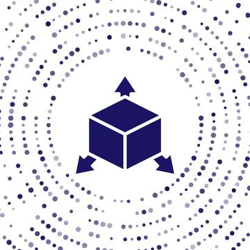 Blue Isometric cube icon isolated on white background. Geometric cubes solid Stock Illustration