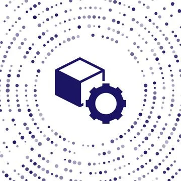 Blue Isometric cube icon isolated on white background. Geometric cubes solid Stock Illustration