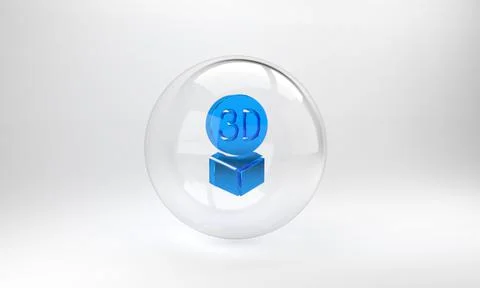 Blue Isometric cube icon isolated on grey background. Geometric cubes solid i Illustrazione stock