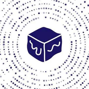 Blue Isometric cube icon isolated on white background. Geometric cubes solid  Stock Illustration