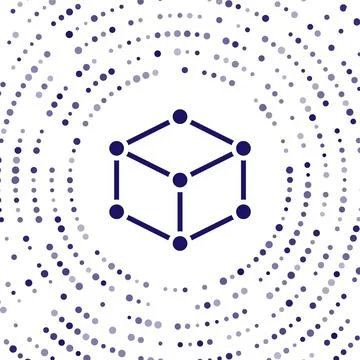 Blue Isometric cube icon isolated on white background. Geometric cubes solid  Stock Illustration