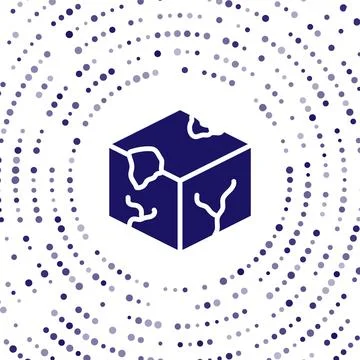 Blue Isometric cube icon isolated on white background. Geometric cubes solid  Illustrazione stock