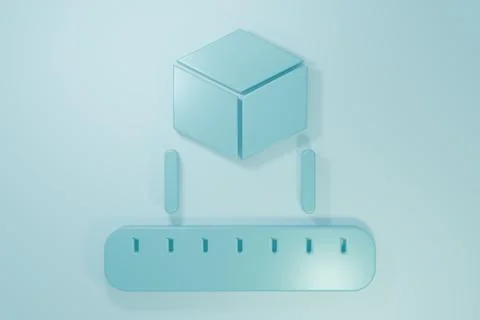 Blue Isometric cube icon isolated on blue background. Geometric cubes solid.. Stock Illustration