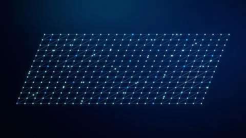 Blue Isometric Data Grid Technology Background Stock Illustration