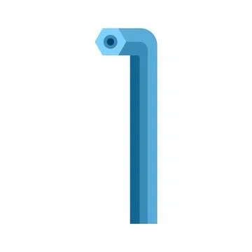 Blue isometric hex key illustration for hardware design Ilustración de archivo