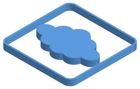 Blue isometric illustration of clouds Stock Illustration