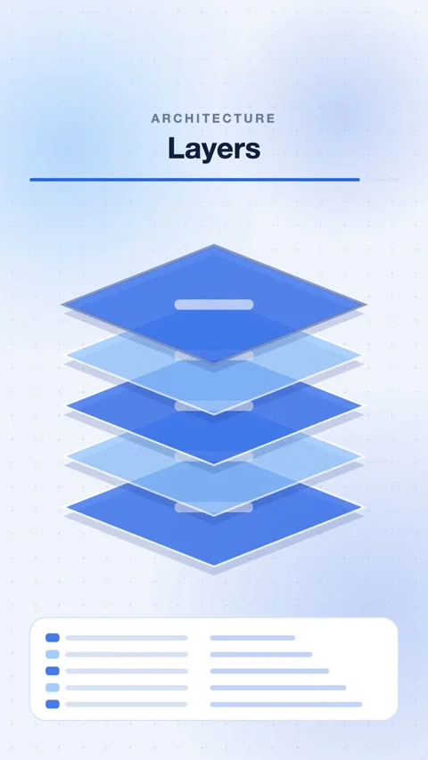Blue Isometric Layers Separating Vertical Animated Background For Architecture, Stock Footage 343855031