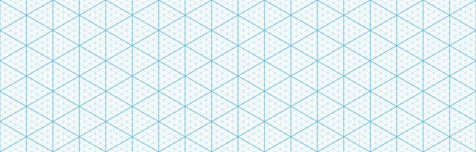 Blue isometric triangular grid pattern, paper mesh Stock Illustration