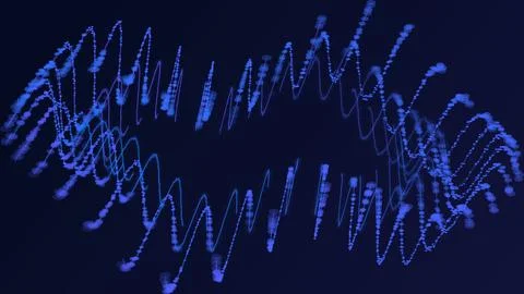 Blue Jagged Dotted Wave Ribbons Vector Stock-Illustration