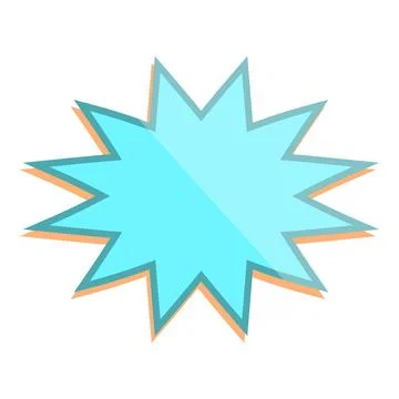 Blue jagged star with drop shadow is exploding onto the scene 스톡 일러스트