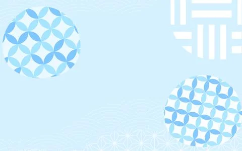 Blue Japanese pattern background, summer cool image, with copy space Stock Illustration