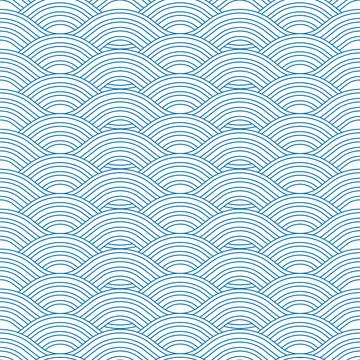 Blue Japanese wave pattern background Stock Illustration