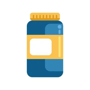 Blue jar container with empty label Stock Illustration