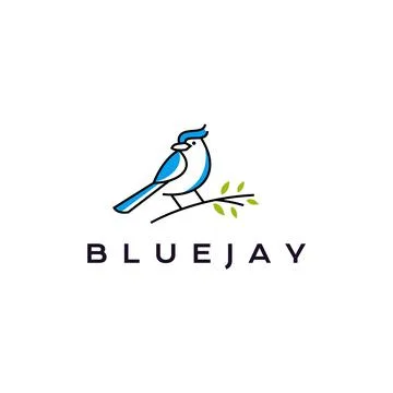 Blue jay bird logo design vector illustration Illustrazione stock