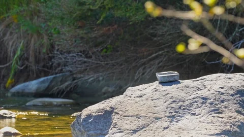 Blue Jay Creek river connected to Michael's Bay, Lake Huron. Natural waterc.. Stock Footage 260411137