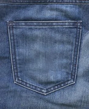Blue jeans back pocket Stock Photos