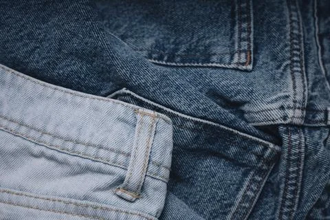 Blue jeans material. Stock Photos