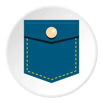 Blue jeans pocket with button icon circle Illustrazione stock