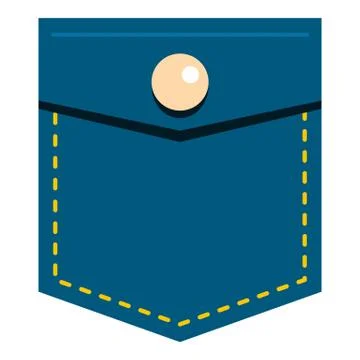 Blue jeans pocket with button icon isolated Illustrazione stock