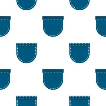 Blue jeans pocket pattern flat Stock Illustration