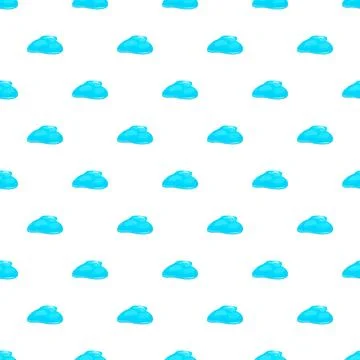 Blue jelly candy seamless pattern on white background Stock Illustration