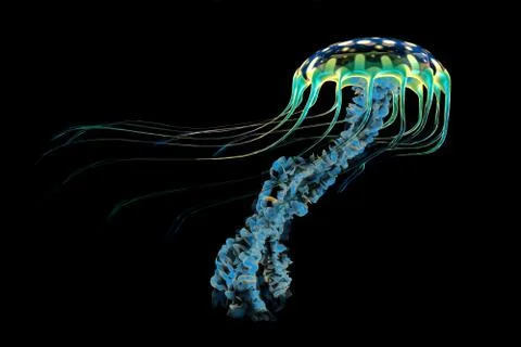 Blue jellyfish Stock Illustration