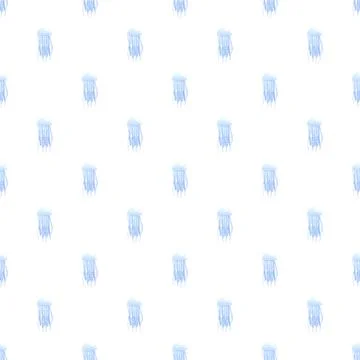 Blue jellyfish repeating pattern on white background Stockillustratie