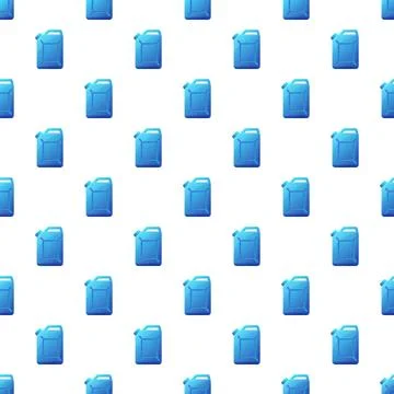 Blue jerrycan pattern repeating fuel container background Illustrazione stock