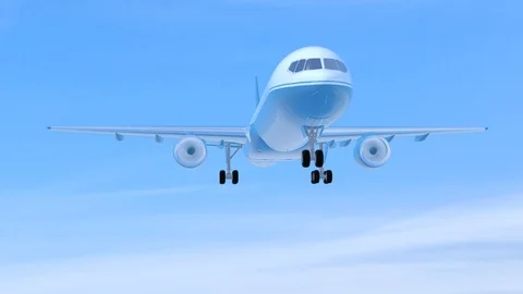 Blue jet plane Stock Footage 95540619