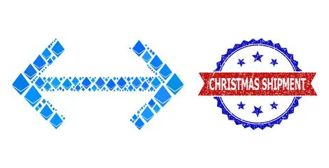 Blue Jevel Composition Exchange Arrows Icon and Unclean Bicolor Christmas Stock Illustration