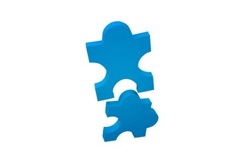 Blue jigsaw 스톡 일러스트