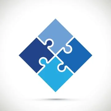 Blue jigsaw pieces background Stock Illustration