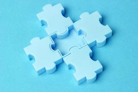 Blue jigsaw puzzles Foto stock