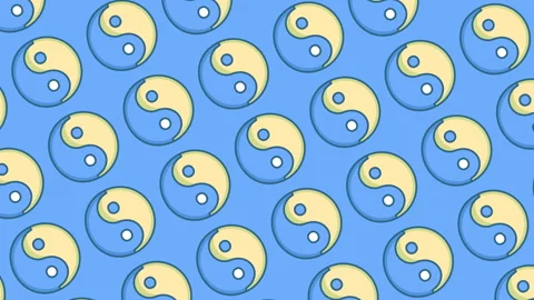 Blue jin jang pattern animated background. 4K motion animation. Video stock 296746496