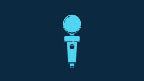 Blue Joystick for arcade machine icon isolated on blue background. Joystick Stock Footage 235777043