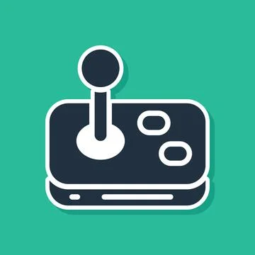 Blue Joystick for arcade machine icon isolated on green background. Joystick Stock Illustration