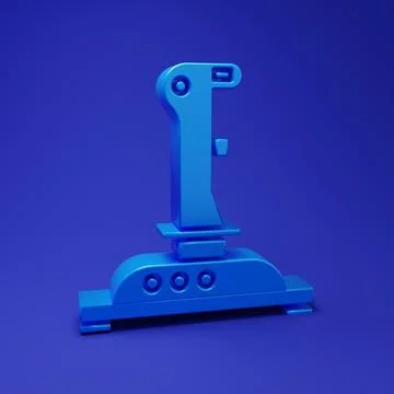 Blue Joystick for arcade machine icon isolated on blue background. Joystick.. Stock Illustration