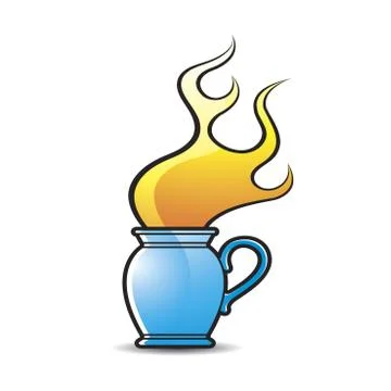 Blue jug with flame Stock Illustration