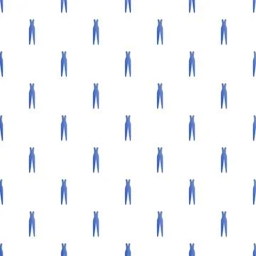 Blue jumpsuit garment pattern creating seamless background 库存插图