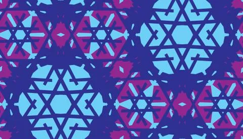 Blue Kaleidoscope Background Pattern Stock Illustration