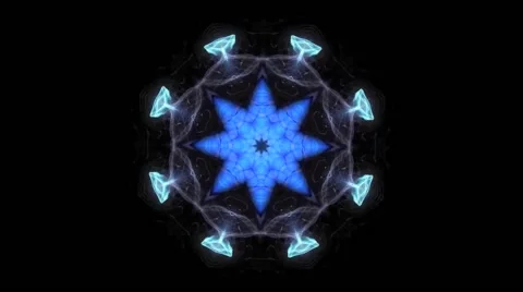 Blue Kaleidoscope Explosion Vj Loop Stock Footage 64765135