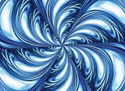Blue kaleidoscope motion pattern. space flower shape Stock Illustration