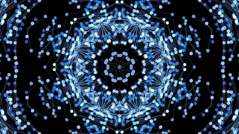 Blue Kaleidoscope of Particles Stock-Footage 124584436